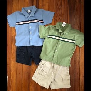 GAP Short Sleeve Shirt and Shorts Sets (lot of 2)